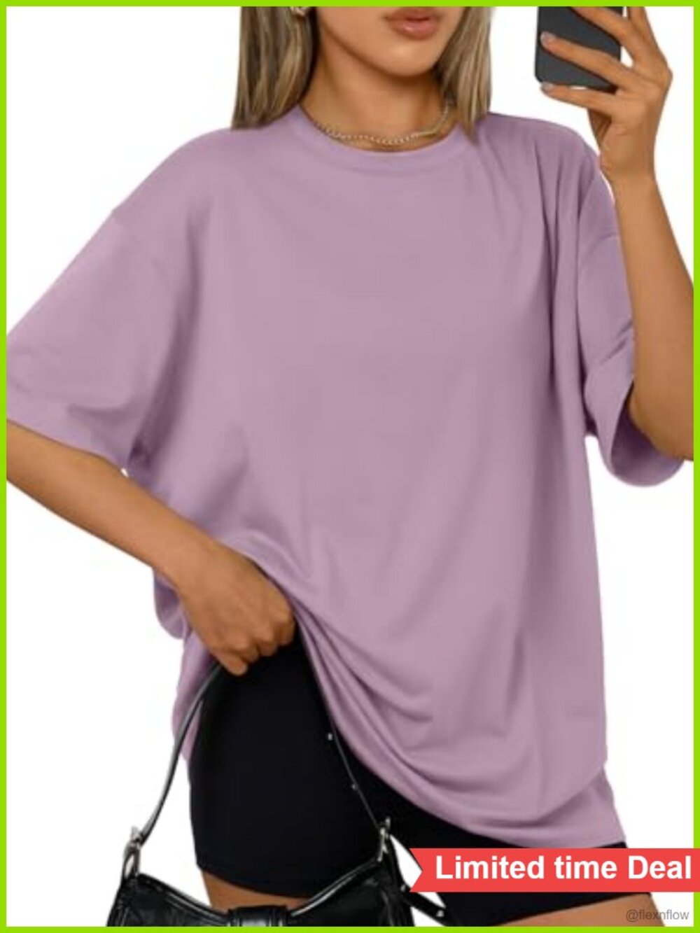 Oversized Women's T-Shirt Crew Neck Short Sleeve Summer Top